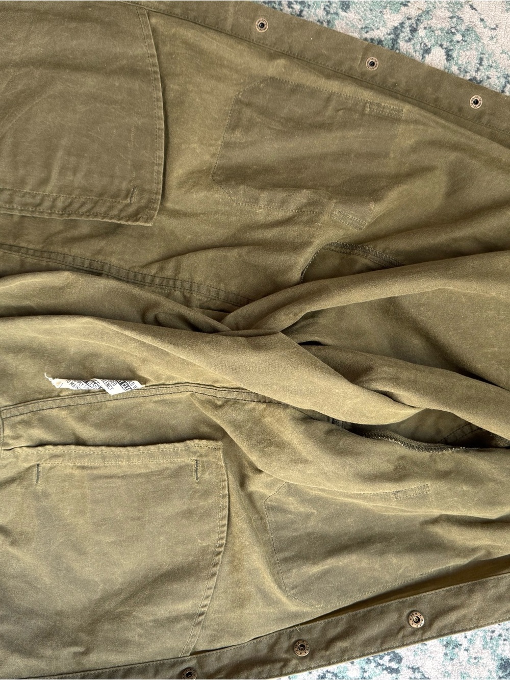Rogue Territory - Men's Olive Green Waxed Canvas Overshirt Jacket - Picture 3 of 3